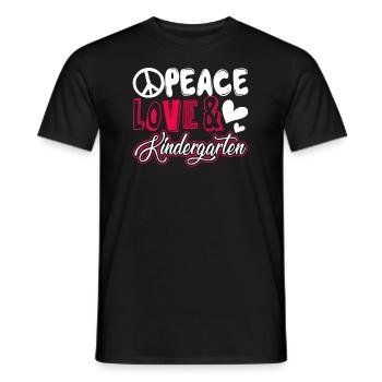 Kindergarten Teacher Peace Love Kindergarten - Men's T-Shirt - black - Front - AI Model Male 178 light (178cm)