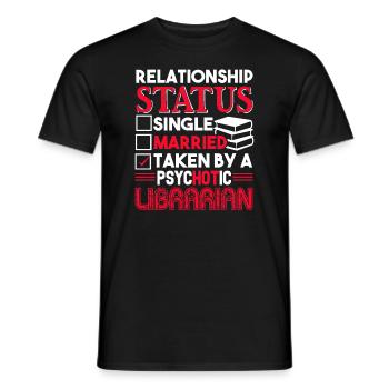 Librarian Librarian Relationship Status - Men's T-Shirt - black - Front - AI Model Male 178 light (178cm)