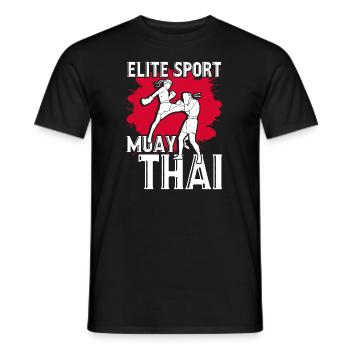Muay Thai Elite Sport Muay Thai - Men's T-Shirt - black - Front - AI Model Male 178 light (178cm)