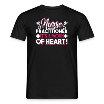Nurse Practitioner Nurse Practitioner Heart Work - Men's T-Shirt - black - Front - AI Model Male 178 light (178cm)