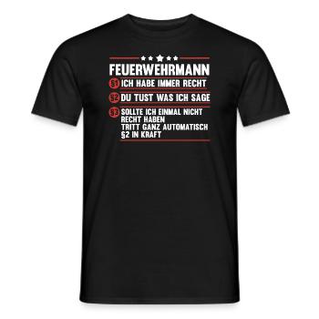 Feuerwehrmann Feuerwehr - Männer T-Shirt - Schwarz - Vorne - AI Model Male 178 light (178cm)