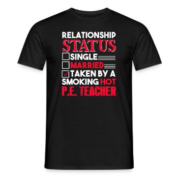 PE Teacher PE Teacher Relationship Status - Men's T-Shirt - black - Front - AI Model Male 178 light (178cm)