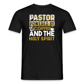 Pastor Pastor Powered By Coffee - Men's T-Shirt - black - Front - AI Model Male 178 light (178cm)