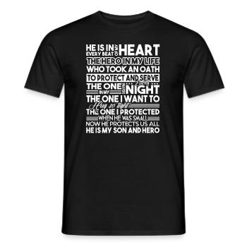 Police Officer Police Officer Son Hero - Men's T-Shirt - black - Front - AI Model Male 178 light (178cm)