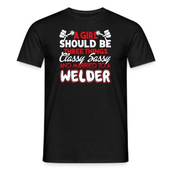 Welder Married To A Welder - Men's T-Shirt - black - Front - AI Model Male 178 light (178cm)