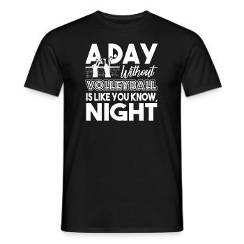 Volleyball A Day Without Volleyball - Men's T-Shirt - black - Front - AI Model Male 178 light (178cm)