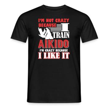 Aikido I Train Aikido - Men's T-Shirt - black - Front - AI Model Male 178 light (178cm)