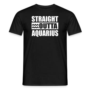 Aquarius Straight Outta Aquarius - Men's T-Shirt - black - Front - AI Model Male 178 light (178cm)