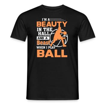 Basketball I'm A Beast When I Play Basketball - Men's T-Shirt - black - Front - AI Model Male 178 light (178cm)