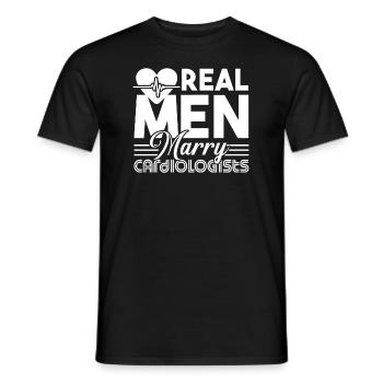 Cardiologist Real Men Marry Cardiologists - Men's T-Shirt - black - Front - AI Model Male 178 light (178cm)