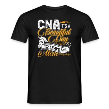 CNA Leave CNA Alone It's A Beautiful Day - Men's T-Shirt - black - Front - AI Model Male 178 light (178cm)