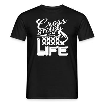 Cross Stitch Cross Stitch For Life - Men's T-Shirt - black - Front - AI Model Male 178 light (178cm)