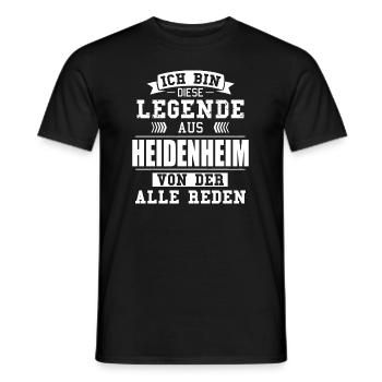 Stadt Heidenheim Deutschland Legende Spruch - Männer T-Shirt - Schwarz - Vorne - AI Model Male 178 light (178cm)