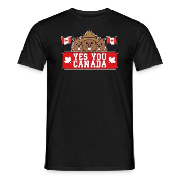 Humour Canada Castor - T-shirt homme - noir - Devant - AI Model Male 178 light (178cm)