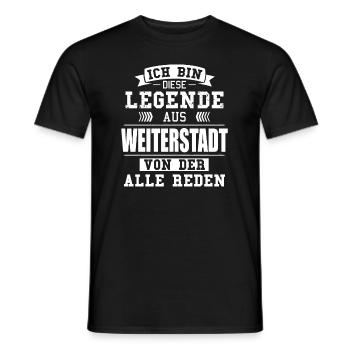 Stadt Weiterstadt Deutschland Legende Spruch - Männer T-Shirt - Schwarz - Vorne - AI Model Male 178 light (178cm)