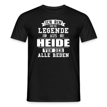 Stadt Heide Deutschland Legende Spruch - Männer T-Shirt - Schwarz - Vorne - AI Model Male 178 light (178cm)