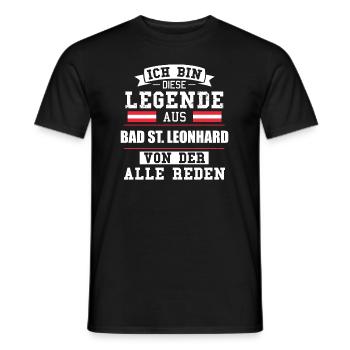 Stadt Bad St. Leonhard Österreich Legende Spruch - Männer T-Shirt - Schwarz - Vorne - AI Model Male 178 light (178cm)