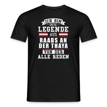 Stadt Raabs an der Thaya Österreich Legende Spruch - Männer T-Shirt - Schwarz - Vorne - AI Model Male 178 light (178cm)