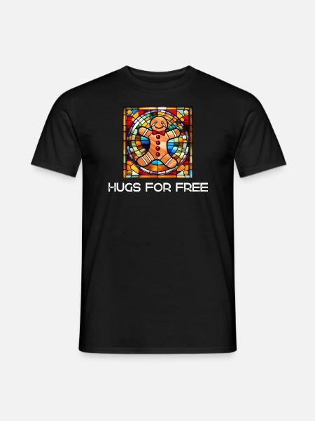Gingerbread Man: Hugs are just good! - Men's T-Shirt - black