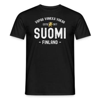 Free Solid Stable Finnland seit 1917 - Männer T-Shirt - Schwarz - Vorne - AI Model Male 178 light (178cm)