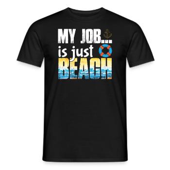 Mein Job ist nur Strand - Mon travail n’est que plage - T-shirt homme - noir - Devant - AI Model Male 178 light (178cm)