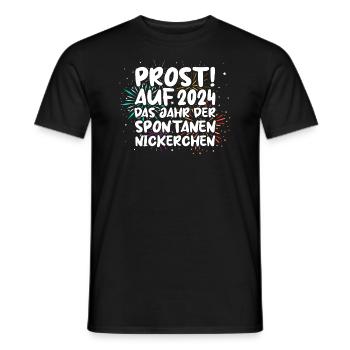 Neujahr Feuerwerk Silvester 2024 - Männer T-Shirt - Schwarz - Vorne - AI Model Male 178 light (178cm)