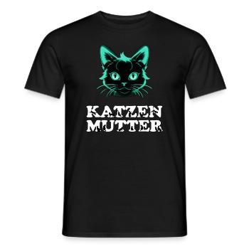 Cat Mom Design - Men's T-Shirt - black - Front - AI Model Male 178 light (178cm)