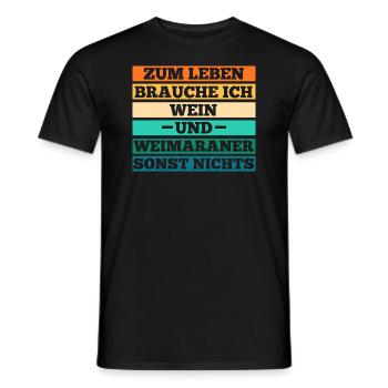 Hund Wein Weimaraner - Männer T-Shirt - Schwarz - Vorne - AI Model Male 178 light (178cm)