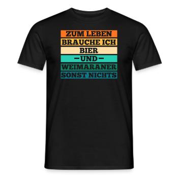 Hund Bier Weimaraner - Männer T-Shirt - Schwarz - Vorne - AI Model Male 178 light (178cm)