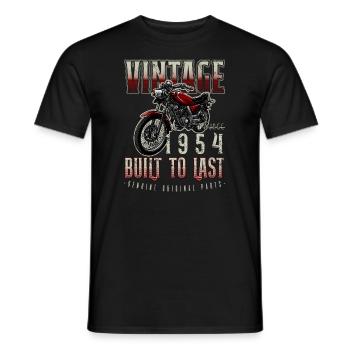 Vintage Motorcycle Bikers Motorbike Birthday 1954 - Men's T-Shirt - black - Front - AI Model Male 178 light (178cm)