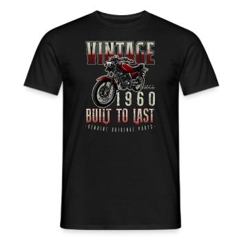 Moto Vintage Motards Motard Anniversaire 1960 - T-shirt homme - noir - Devant - AI Model Male 178 light (178cm)