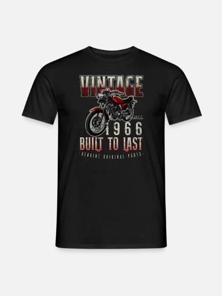 Vintage Motorcycle Bikers Motorbike Birthday 1966 - Men's T-Shirt - black