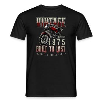 Moto Vintage Motards Motard Anniversaire 1975 - T-shirt homme - noir - Devant - AI Model Male 178 light (178cm)