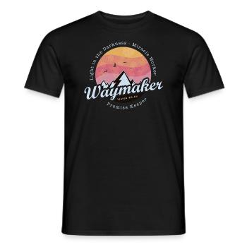 Waymaker Promise Keeper Miracle Worker - Jesus - Men's T-Shirt - black - Front - AI Model Male 178 light (178cm)