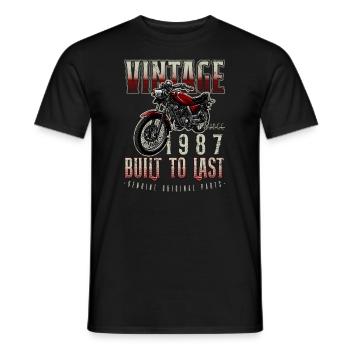 Vintage Motorrad Biker Motorrad Geburtstag 1987 - Männer T-Shirt - Schwarz - Vorne - AI Model Male 178 light (178cm)