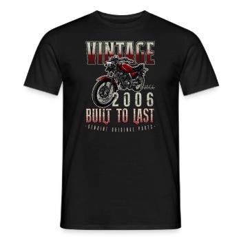 Vintage Motorrad Biker Motorrad Geburtstag 2006 - Männer T-Shirt - Schwarz - Vorne - AI Model Male 178 light (178cm)