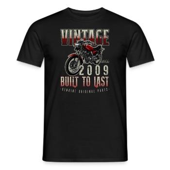 Moto Vintage Motards Motard Anniversaire 2009 - T-shirt homme - noir - Devant - AI Model Male 178 light (178cm)