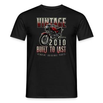 Vintage Motorrad Motorrad Motorrad Geburtstag 2010 - Männer T-Shirt - Schwarz - Vorne - AI Model Male 178 light (178cm)