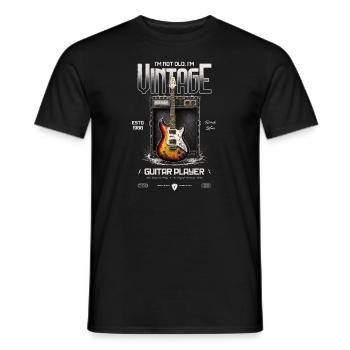 Ich bin nicht alt, ich bin ein Vintage-Retro-Gitarrist von 1988 - Männer T-Shirt - Schwarz - Vorne - AI Model Male 178 light (178cm)