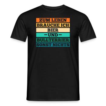 Chien Bière Bull Terrier - T-shirt homme - noir - Devant - AI Model Male 178 light (178cm)
