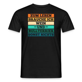 Hund Wein Bullterrier - Männer T-Shirt - Schwarz - Vorne - AI Model Male 178 light (178cm)