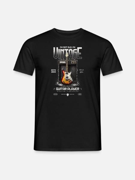 I'm Not Old I'm Vintage Retro 2003 Guitar Player - Men's T-Shirt - black