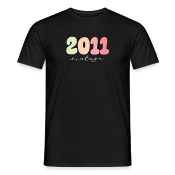 Vintage Jahrgang 2011 Geburtstag - Männer T-Shirt - Schwarz - Vorne - AI Model Male 178 light (178cm)