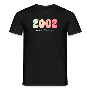 Millésime Millésime 2002 Anniversaire - T-shirt homme - noir - Devant - AI Model Male 178 light (178cm)