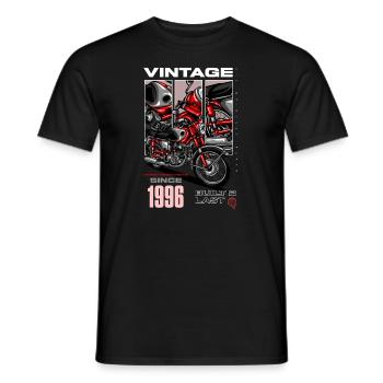 Vintage Motorcycle Bikers Motorbike Birthday 1996 - Men's T-Shirt - black - Front - AI Model Male 178 light (178cm)