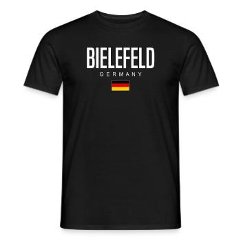 Bielefeld - Männer T-Shirt - Schwarz - Vorne - AI Model Male 178 light (178cm)