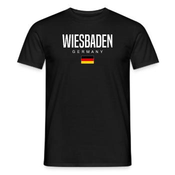 Wiesbaden - Männer T-Shirt - Schwarz - Vorne - AI Model Male 178 light (178cm)