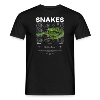 Temple Pit Viper Modern Streetwear Reptilienwärter - Männer T-Shirt - Schwarz - Vorne - AI Model Male 178 light (178cm)