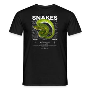 Green Tree Python moderne Streetwear Reptile gardien - T-shirt homme - noir - Devant - AI Model Male 178 light (178cm)