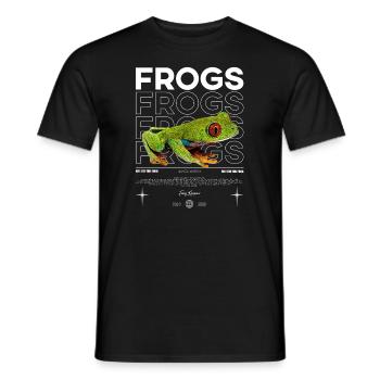 Red Eyed Tree Frog Streetwear Frog Keeper - Men's T-Shirt - black - Front - AI Model Male 178 light (178cm)